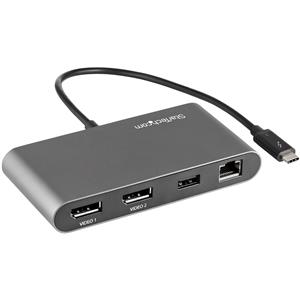 StarTech.com TB3DKM2DPL replicatore di porte e docking station per laptop Cablato Grigio