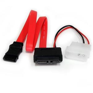 StarTech.com SLSATAF12 cavo SATA 0,304 m SATA 13-pin SATA 7-pin + Molex (4-pin) Rosso