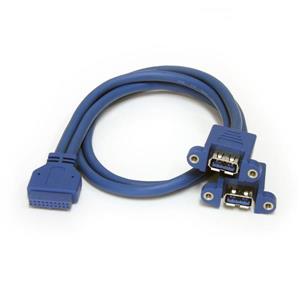 StarTech.com USB3SPNLAFHD adattatore per inversione del genere dei cavi 2 x USB A IDC Blu