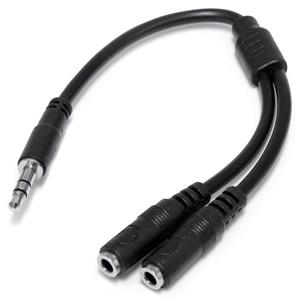 StarTech.com MUY1MFFS cavo audio 0,2 m 3.5mm 2x3.5mm Nero