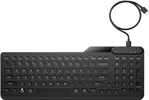 HP 405 Multi-Device Backlit Wired Keyboard tastiera Ufficio USB Nero