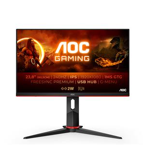 AOC G2 24G2ZU/BK LED display 60,5 cm (23.8) 1920 x 1080 Pixel Full HD Nero, Rosso