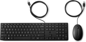 HP Wired Desktop 320MK Mouse and Keyboard tastiera Mouse incluso Ufficio USB Nero