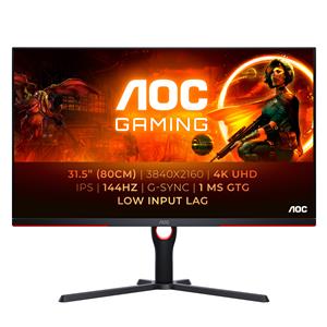 AOC G3 U32G3X/BK LED display 80 cm (31.5) 3840 x 2160 Pixel 4K Ultra HD Nero, Rosso