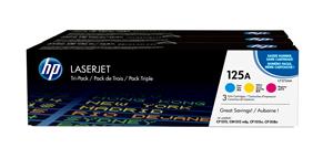 HP 125A 3-pack Cyan/Magenta/Yellow Original LaserJet Toner Cartridges cartuccia toner 3 pz Originale Ciano, Magenta, Giallo