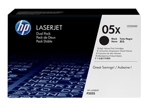 HP 05X 2-pack High Yield Black Original LaserJet Toner Cartridges cartuccia toner 2 pz Originale