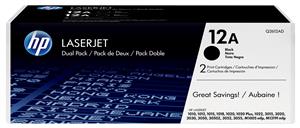 HP 12A 2-pack Black Original LaserJet Toner Cartridges cartuccia toner 2 pz Originale