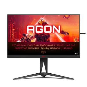 AOC AGON AG275QXN/EU LED display 68,6 cm (27) 2560 x 1440 Pixel Quad HD Nero, Rosso