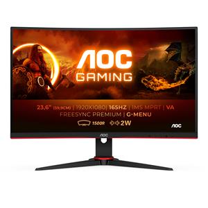 AOC G2 C24G2AE/BK Monitor PC 59,9 cm (23.6) 1920 x 1080 Pixel Full HD LED Nero, Rosso