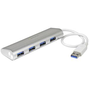 StarTech.com ST43004UA hub di interfaccia USB 3.2 Gen 1 (3.1 Gen 1) Type-A 5000 Mbit/s Argento, Bianco