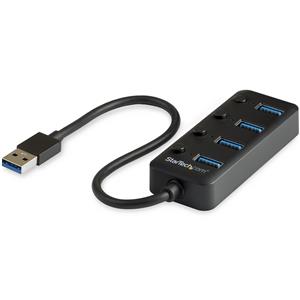 StarTech.com HB30A4AIB hub di interfaccia USB 3.2 Gen 1 (3.1 Gen 1) Type-A 5000 Mbit/s Nero