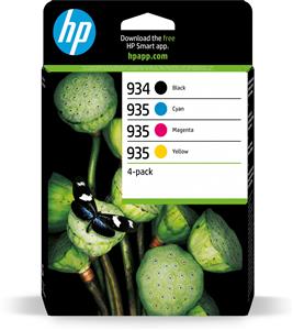 HP 934 Black/935 Cyan/Magenta/Yellow 4-pack Original Ink Cartridges cartuccia d'inchiostro 4 pz Originale Resa standard Nero, Ciano, Magenta, Giallo