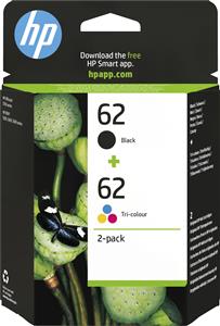 HP 62 2-pack Black/Tri-color Original Ink Cartridges cartuccia d'inchiostro 2 pz Originale Resa standard Nero, Ciano, Magenta, Giallo