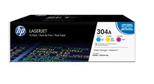 HP 304A 3-pack Cyan/Magenta/Yellow Original LaserJet Toner Cartridges cartuccia toner 3 pz Originale Ciano, Magenta, Giallo